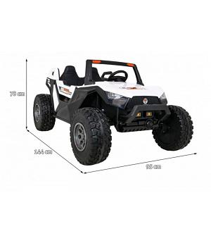 Buggy Beach 24V blanco, Alta velocidad 15km/h, 2 plazas, RC 2.4ghz, 4x4, eva, cuero, FULL OPTION INDA79-SX1929wt